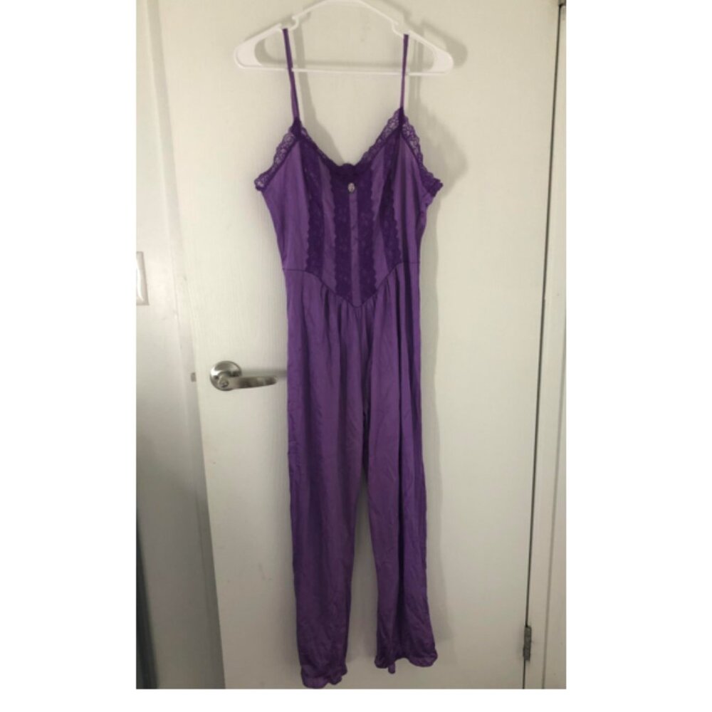 Vintage 1970s 1980s Colesce Lingerie Lace Jumpsuit